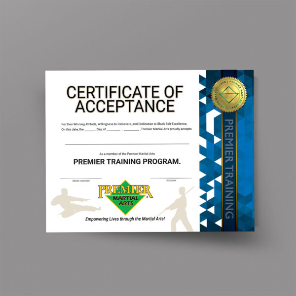 PMA Premier Certificate Of Acceptance