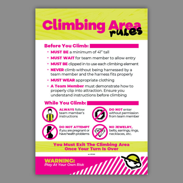 Climbing Area Rules