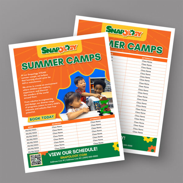Snap Summer Camp Flyer 2 w/ Schedule