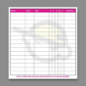 Party Schedule Dry Erase Board
