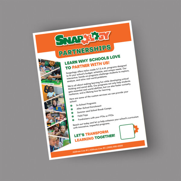 Snapology School Partnership Flyer