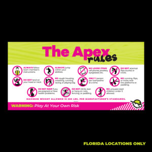 Apex Trampoline Rules Banner (Florida)