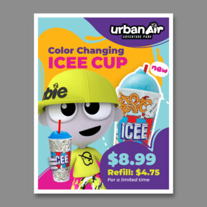 UA Color Changing ICEE Cup Counter Card