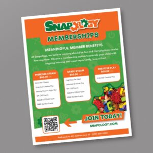Snapology 3 Tier Membership Flyer
