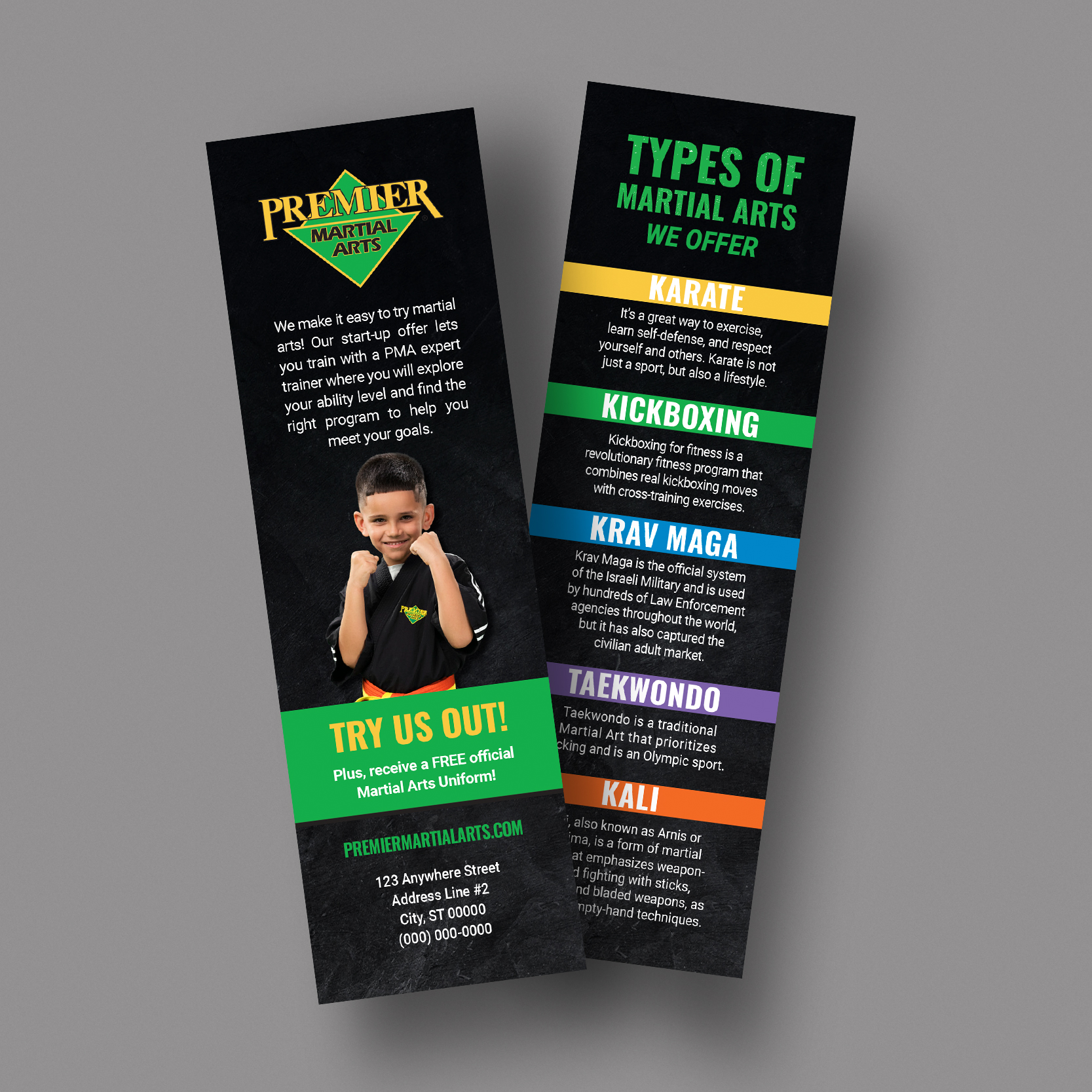 PMA Bookmark – Types of Martial Arts