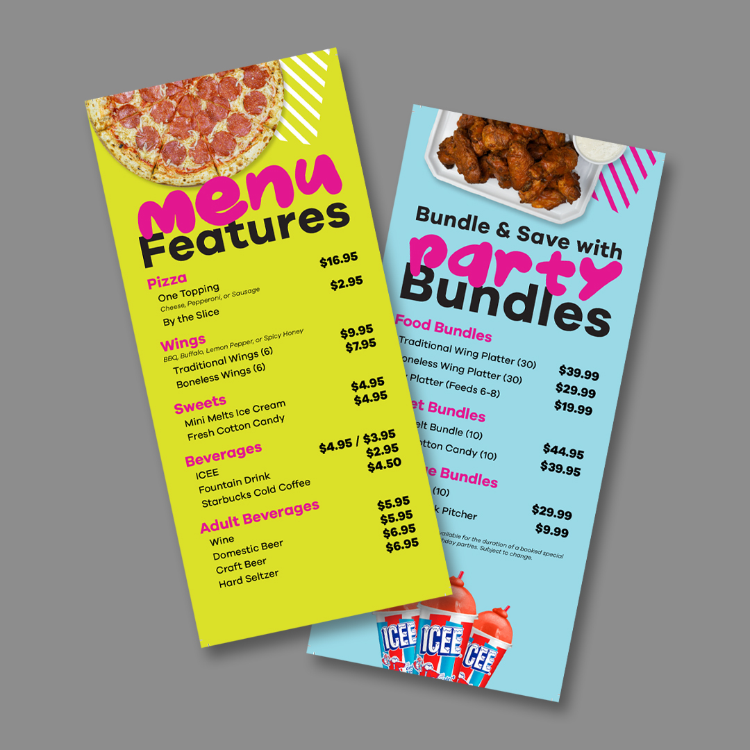 UA Cafe Table Top Menus