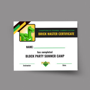 PMA Summer Camps – Block Party – Certificate