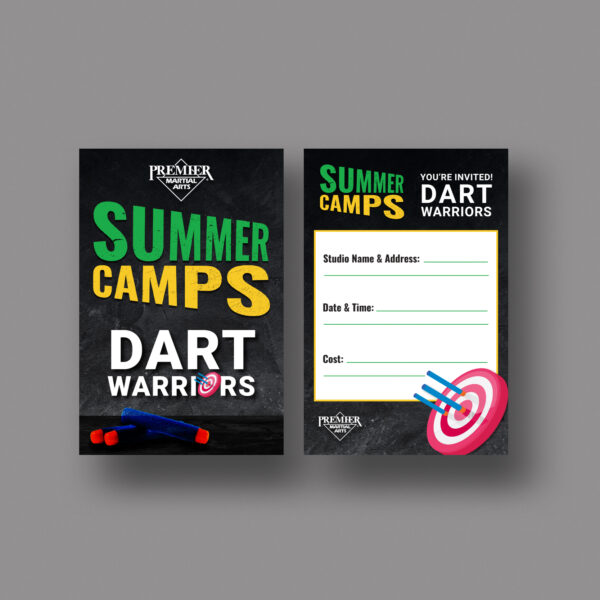 PMA Summer Camps – Dart Warriors – Invite Card