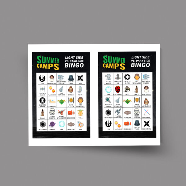PMA Summer Camps – Light Side vs. Dark Side – Bingo Cards