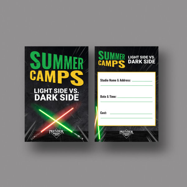 PMA Summer Camps – Light Side vs. Dark Side – Invite Card