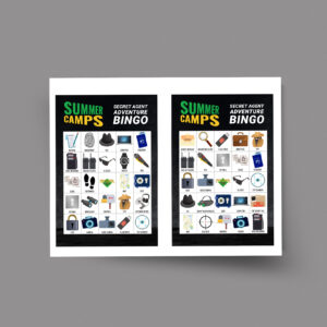 PMA Summer Camps – Secret Agent Adventure – Bingo Cards