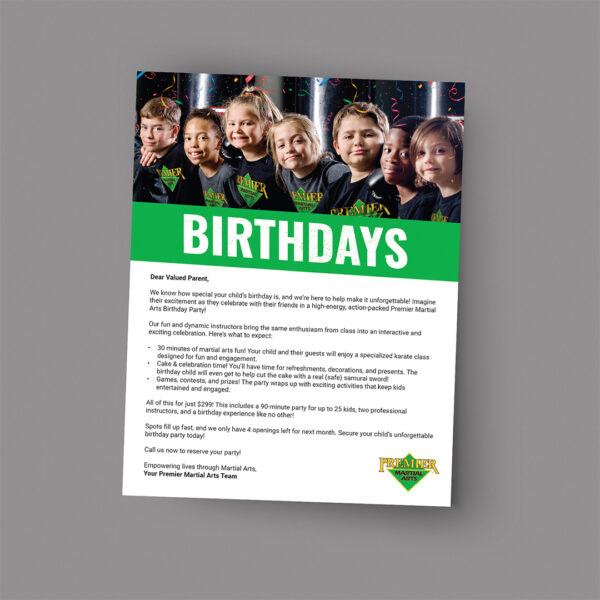 PMA Birthdays Promotional Letter