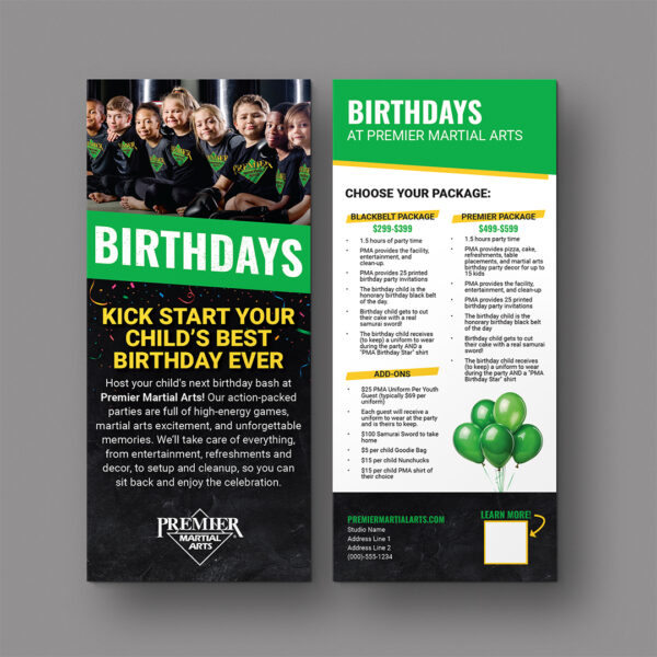 PMA Birthdays Rack Card