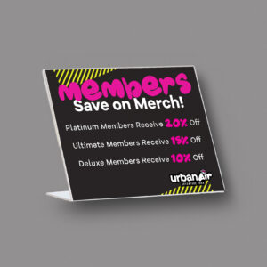 UA Sign Holder Insert Horizontal - Member Merch Discount - Platinum
