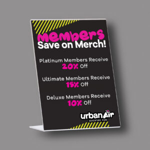 UA Sign Holder Insert Vertical - Member Merch Discount - Platinum