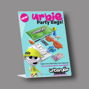 Merch Birthday Party Bag Counter Card