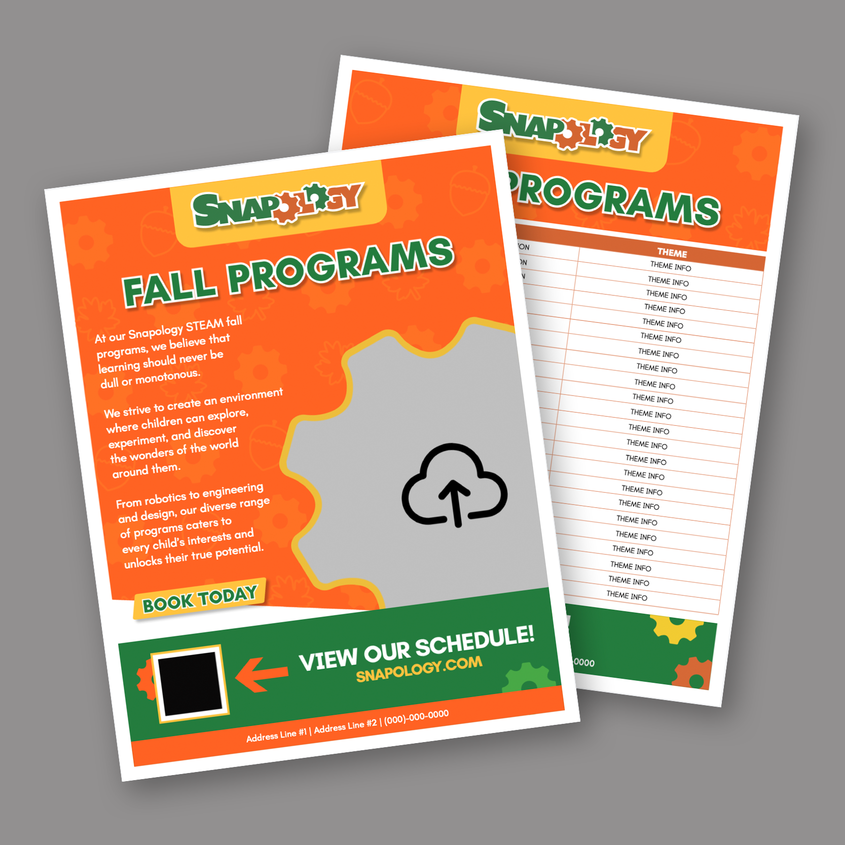 Snapology Fall Programs Flyer