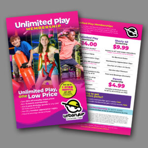 Unlimited Play Membership Rack Card