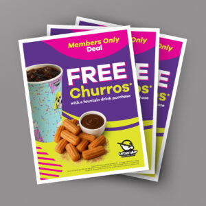 UA Members Only Free Churros Counter Card