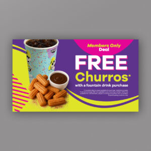 UA Members Only Free Churros Napkin Insert