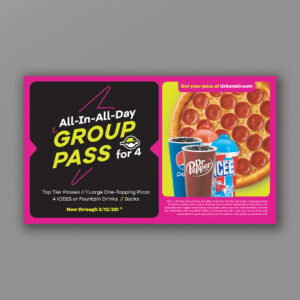 UA Napkin Insert: All In All Day Group Pass