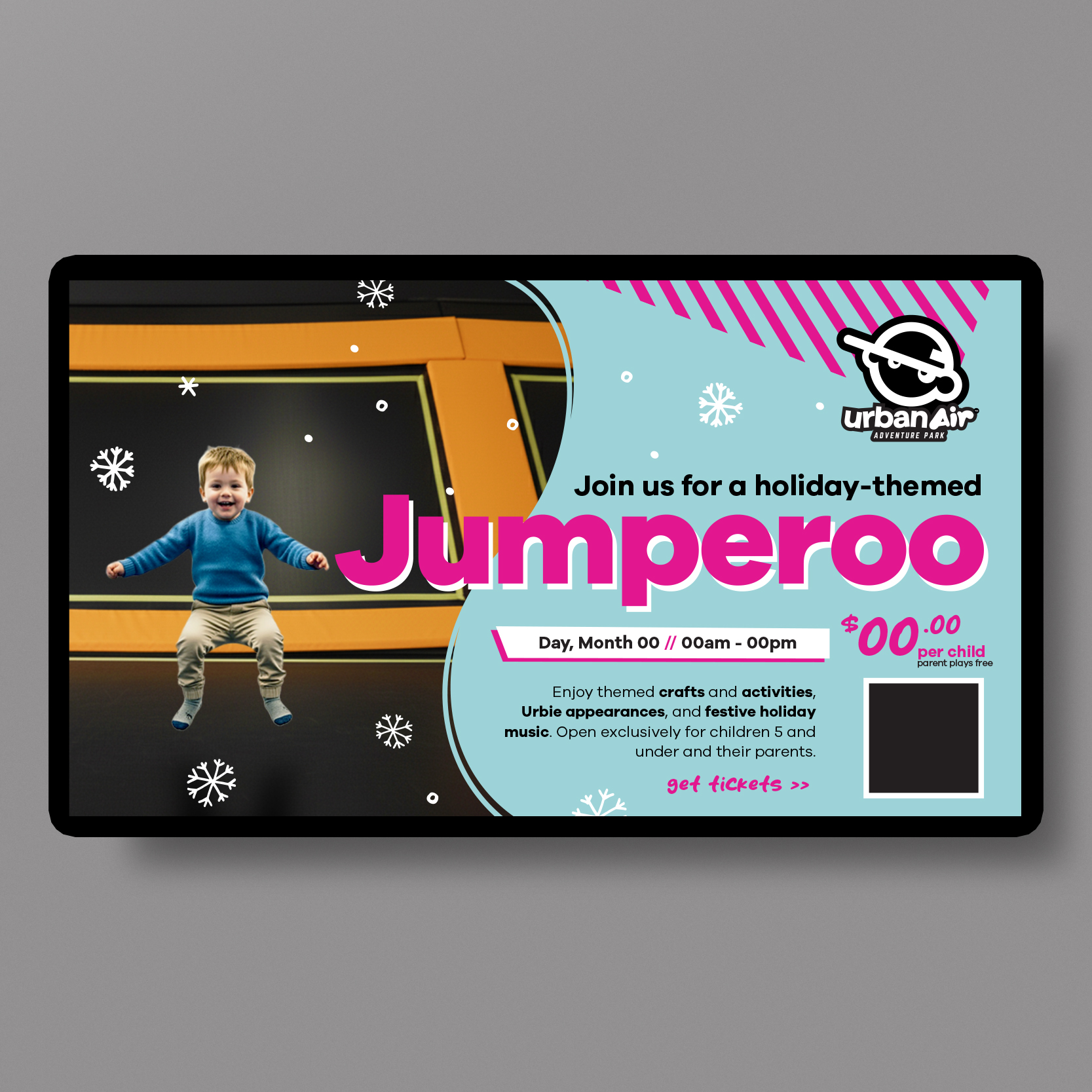 UA Holiday Jumperoo 2025 TV Screen