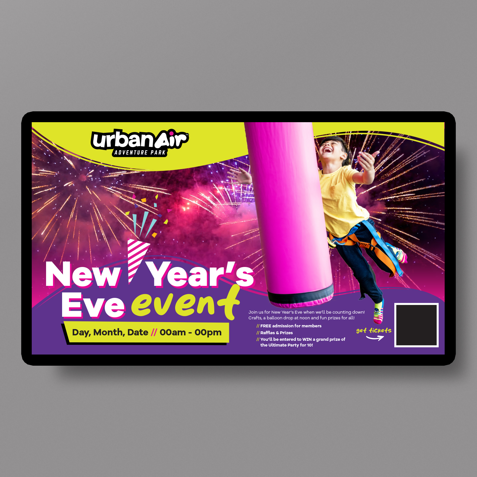 UA New Year's Eve TV Screen