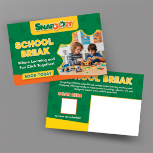 Snap School Break Camp Postcard Mailer