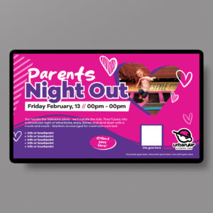 UA Valentine’s Event TV Screen