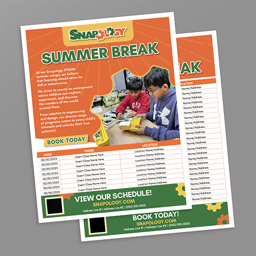 Snap Summer Break Flyer 2 w/ Schedule