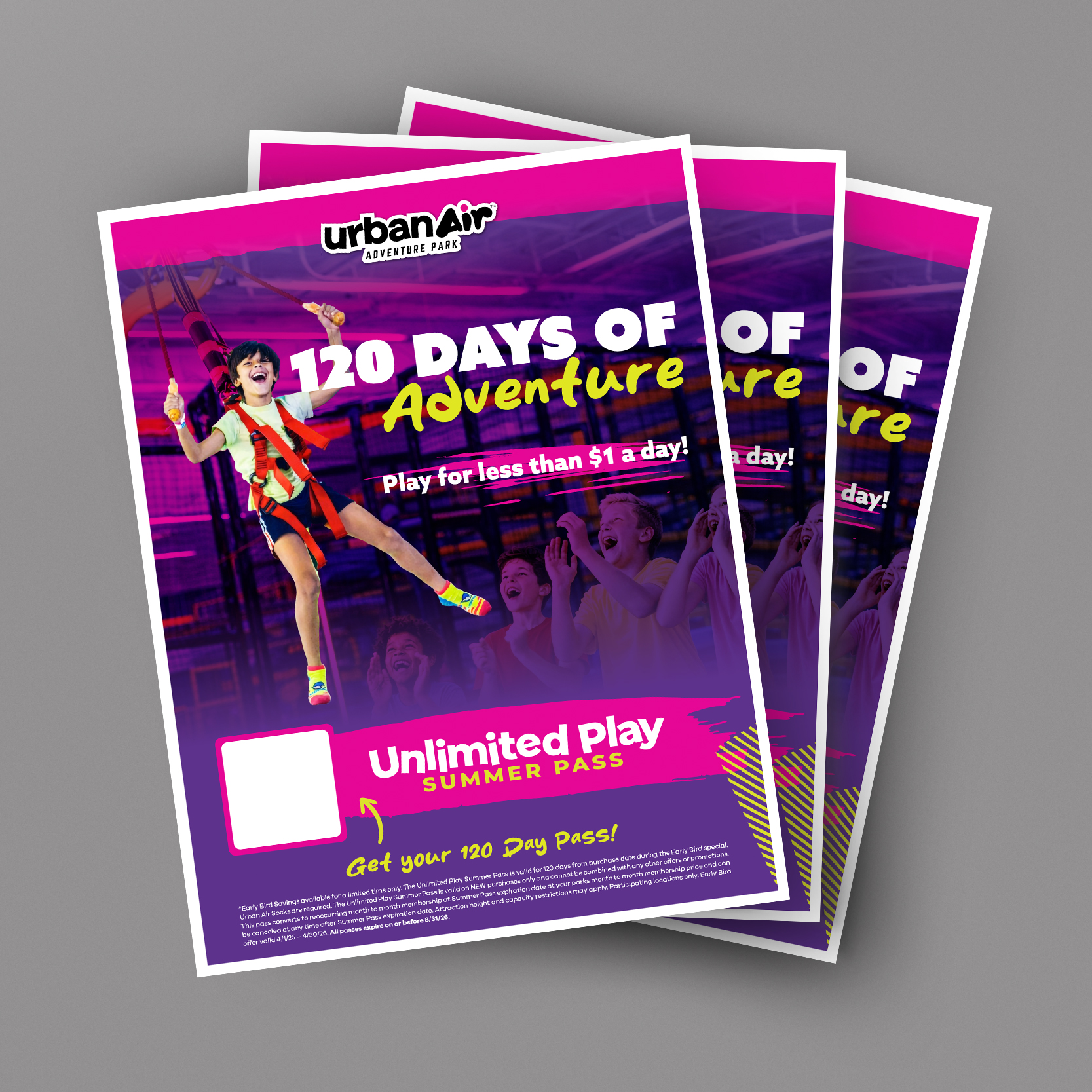 UA 2026 120 Day Summer Pass Counter Card/Flyer